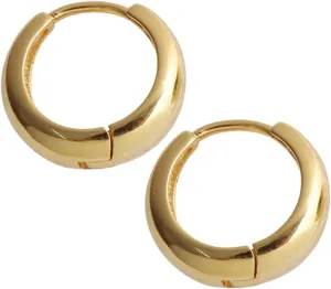 1 Pair Women's Circle Hoop Earrings Vintage Style Fashionable Minimalist Earring Set for