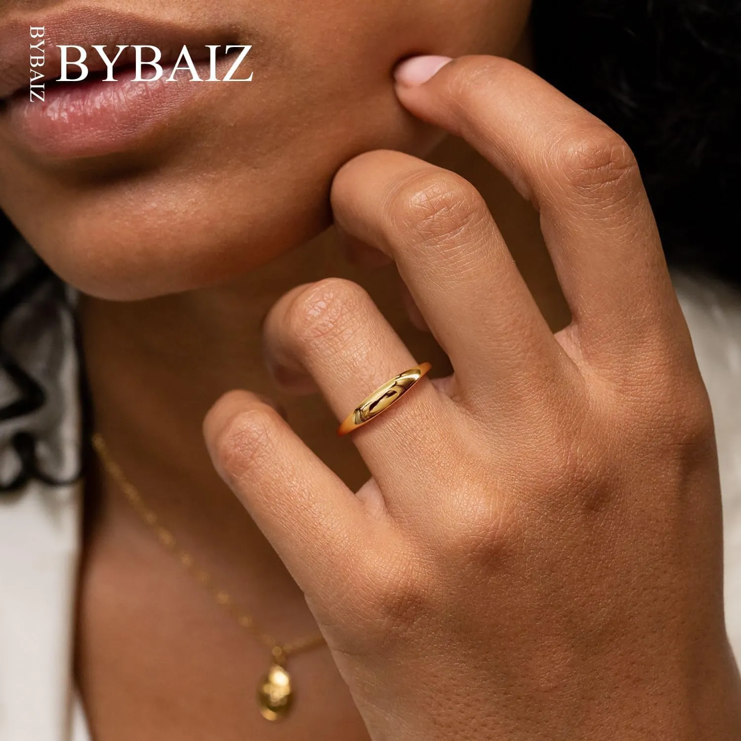 14K Gold Rings for Women and Mens Ring Non Tarnish Chunky Gold Ring Vintage Rings for Women Jewelry (5-9)