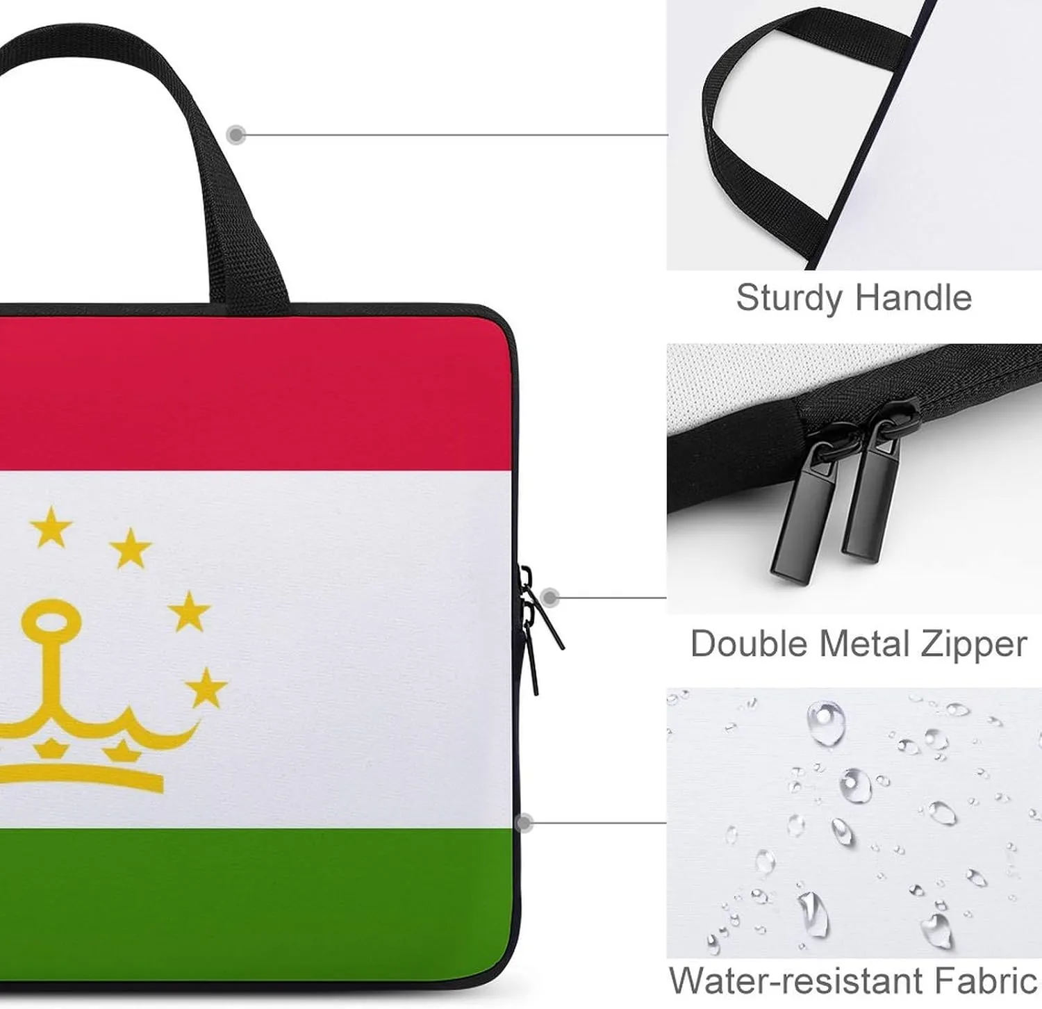 15-15.6 Inch Buryatia Flag Laptop Bag, Slim Neoprene Sleeve for Notebook & Tablet