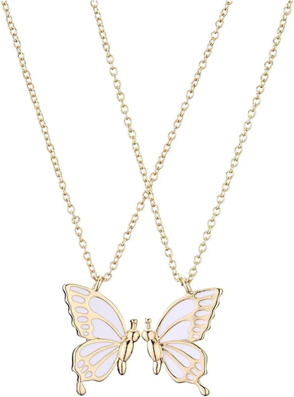 2 PCS Best Friend Necklaces Butterfly Necklaces for Best Friends Long Distance Birthday Christmas Gifts