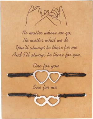2 PCs Friendship Bracelets BFF Matching Infinite Butterflies Hearts Bracelets Anklets Friendship Gifts for Couples Women girls Mother and Daughter Birthday Mothers Day