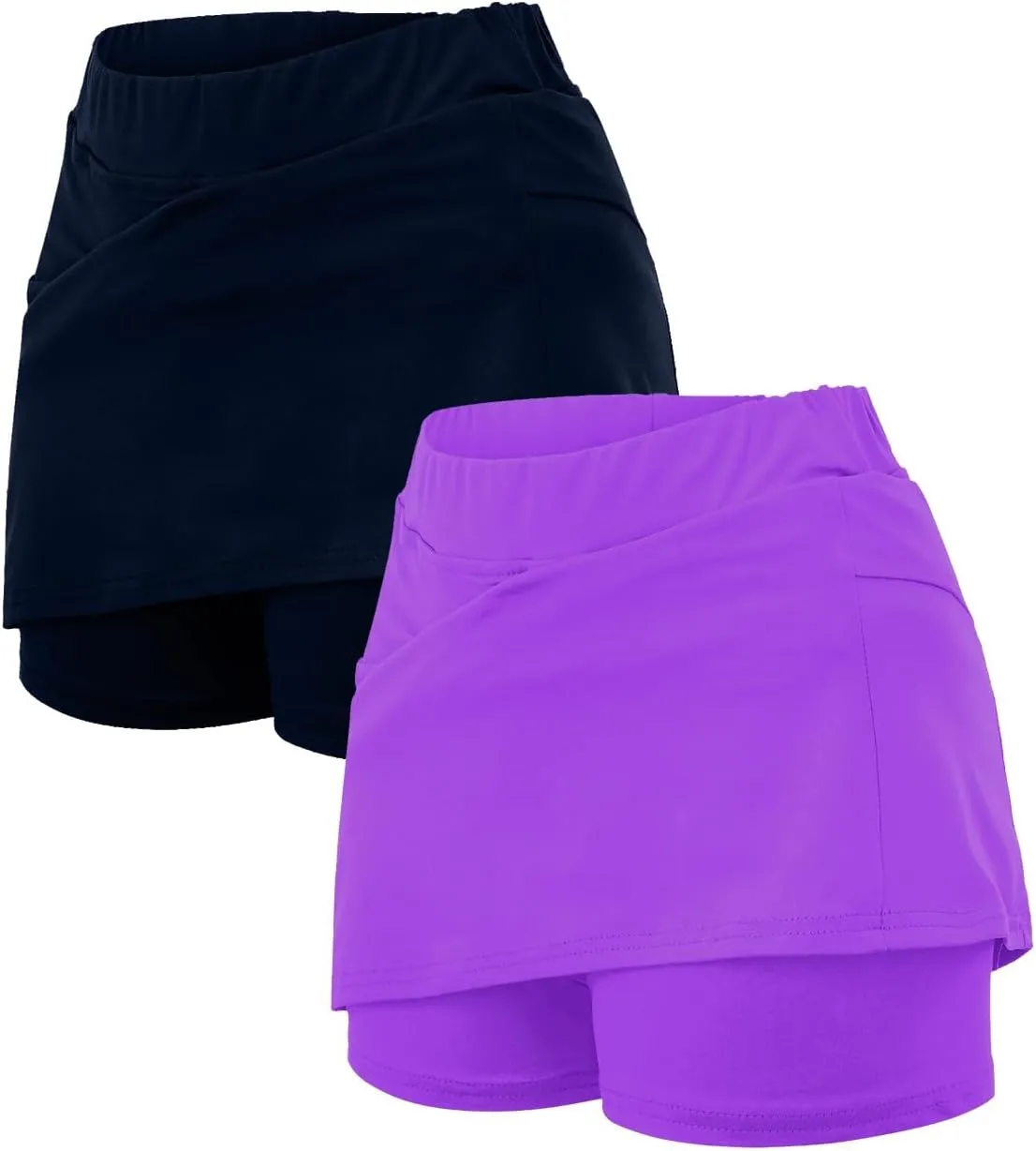 2PC Skorts for Women with Pockets High Waist Tummy Control Skirt Sports Lightweight Fashion Soft Yoga Mini Oufits