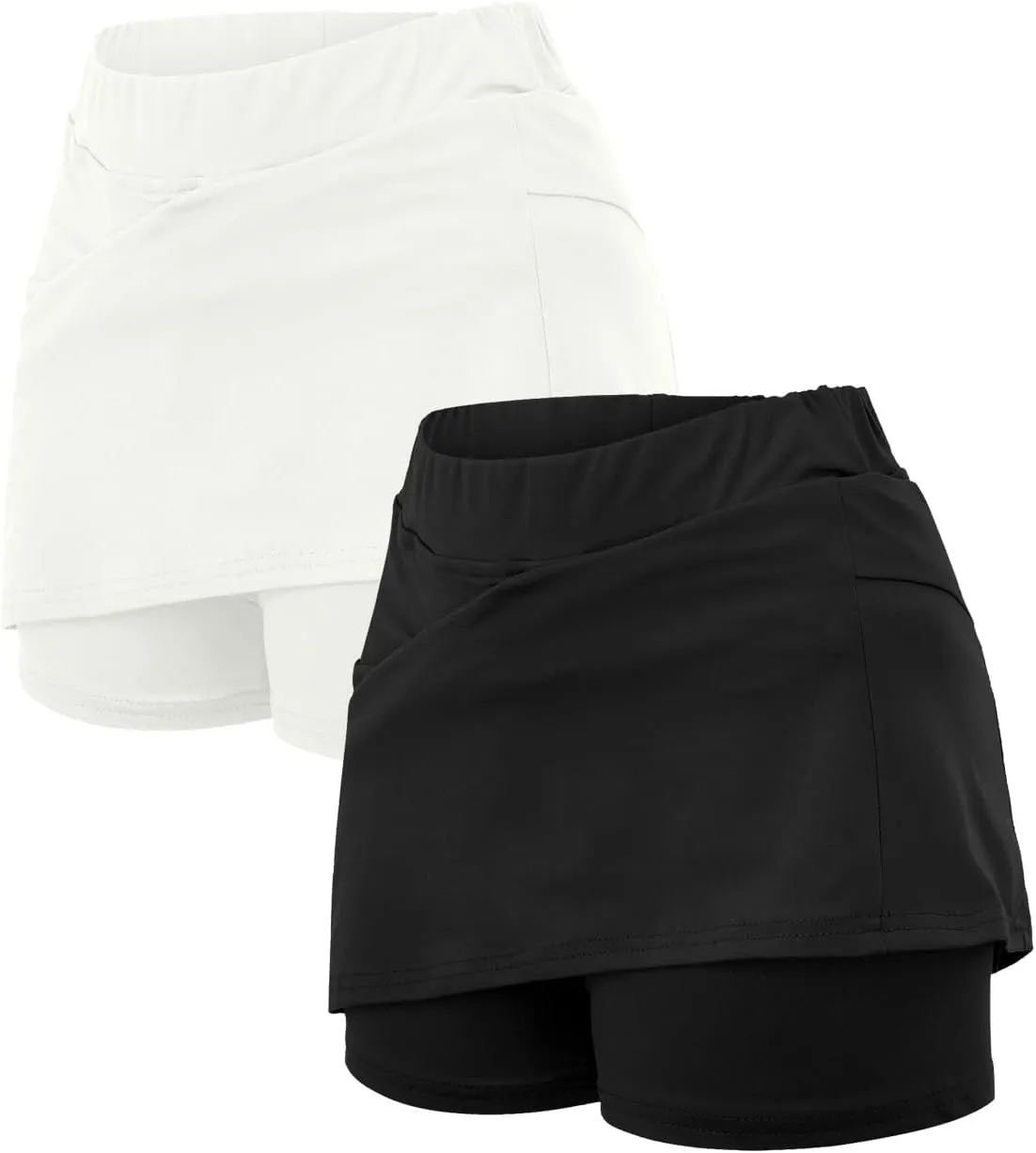 2PC Skorts for Women with Pockets High Waist Tummy Control Skirt Sports Lightweight Fashion Soft Yoga Mini Oufits
