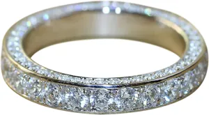 925 Silver Promise Ring for Couples Round Simulation Diamond Ladies Minimalist Stackable Wedding Engagement Band