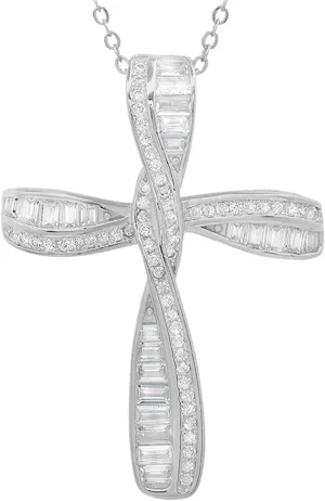 925 Sterling Silver Necklace | 14k Gold Cross Necklaces for Women | Silver Jewelry Crucifix Necklace Women | Dainty Gold Necklace Gold Jewelry for Women | 18" Silver Cross Pendant