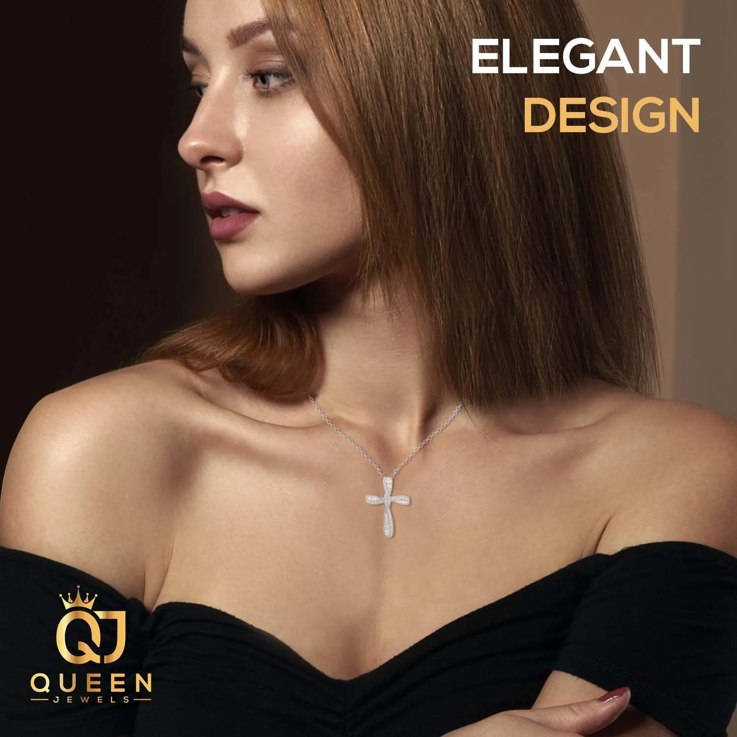 925 Sterling Silver Necklace | 14k Gold Cross Necklaces for Women | Silver Jewelry Crucifix Necklace Women | Dainty Gold Necklace Gold Jewelry for Women | 18" Silver Cross Pendant