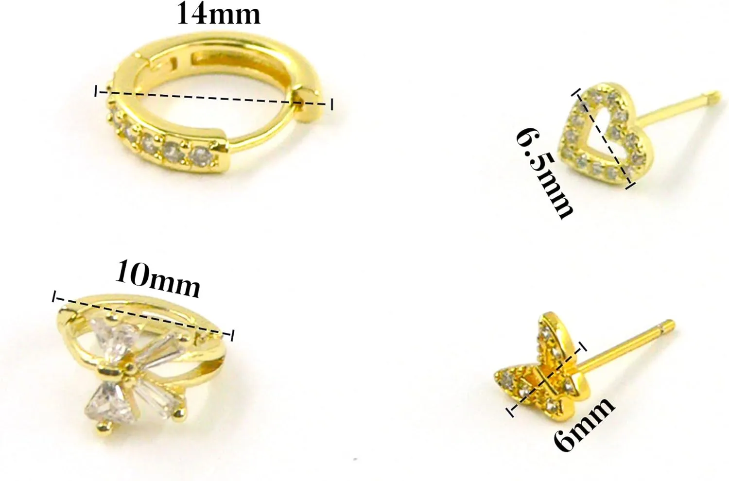 AIMCOO Gold/Silver Hoop Earrings for Women, Cute Huggie Dangle Earrings Studs for Women, Trendy Hypoallergenic Stainless Steel Small Cartilage Earring Sets for Multiple Piercing for Jewelry Gift
