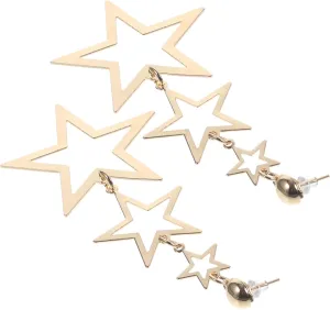 Alasum 1Pair Star Molding Earrings Minimalist Dangle Earrings for Women Lightweight Star Shape Charm for Casual and Formal Wear present Option for Friends and Family