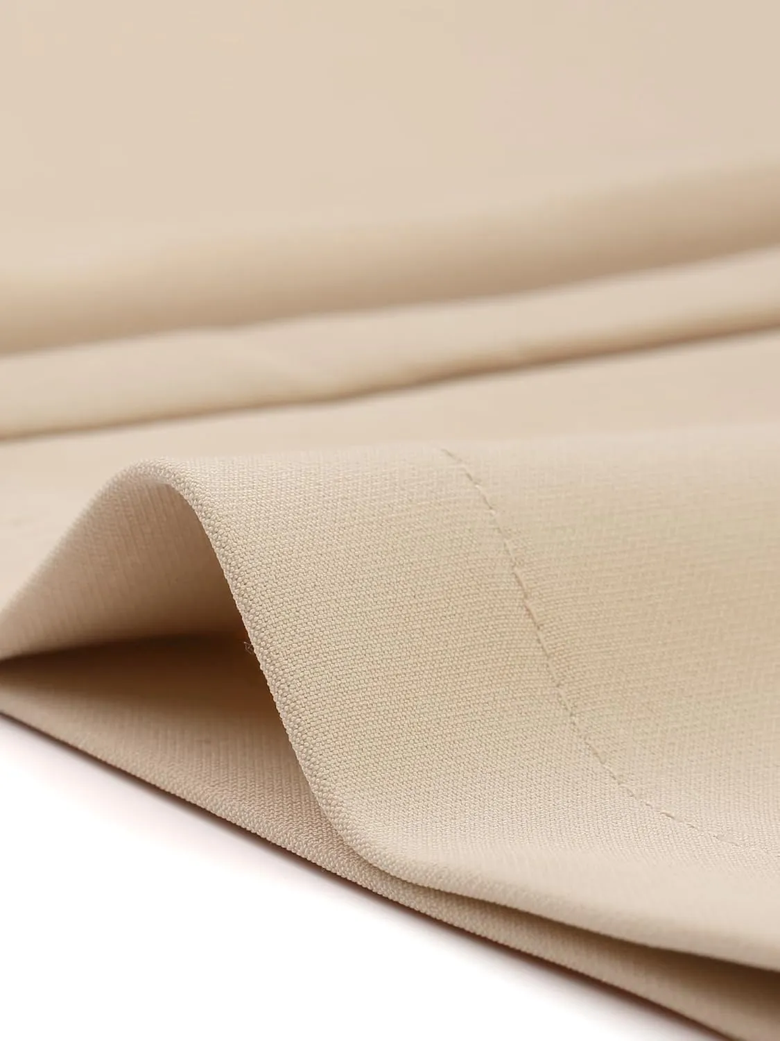 Allegra K Elegant Business Pants for Women's Elastic Waist Button Decor Straight Leg Work Trousers
