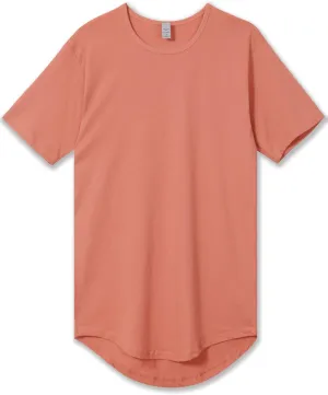 Allsense Mens Hipster Long T-Shirt  Drop-Cut Curved Hem Tee