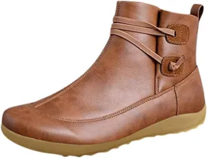 AMDBEL Ankle Boots for Women Wide Width, Arch Support Ankle Boots for Women Womens Low Heel Fashion Lace Up Zipper Booties Slip On Fall Winter Short Booties Chelsea Boots Womens Combat Boots Black