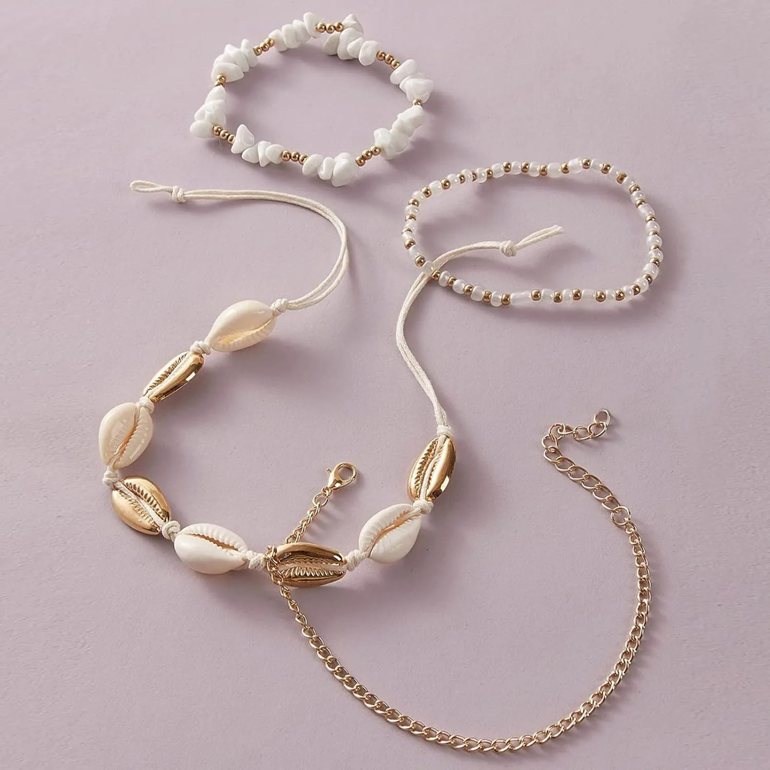 Anklets for Women Waterproof Gold Flowers Gold Plated Anklets Layered Cuban Link Chain Waterproof Herringbone Paperclip Beaded Herringbone Cute Heart Link Anklet Set Pack Summer Beach Jewelry Gift