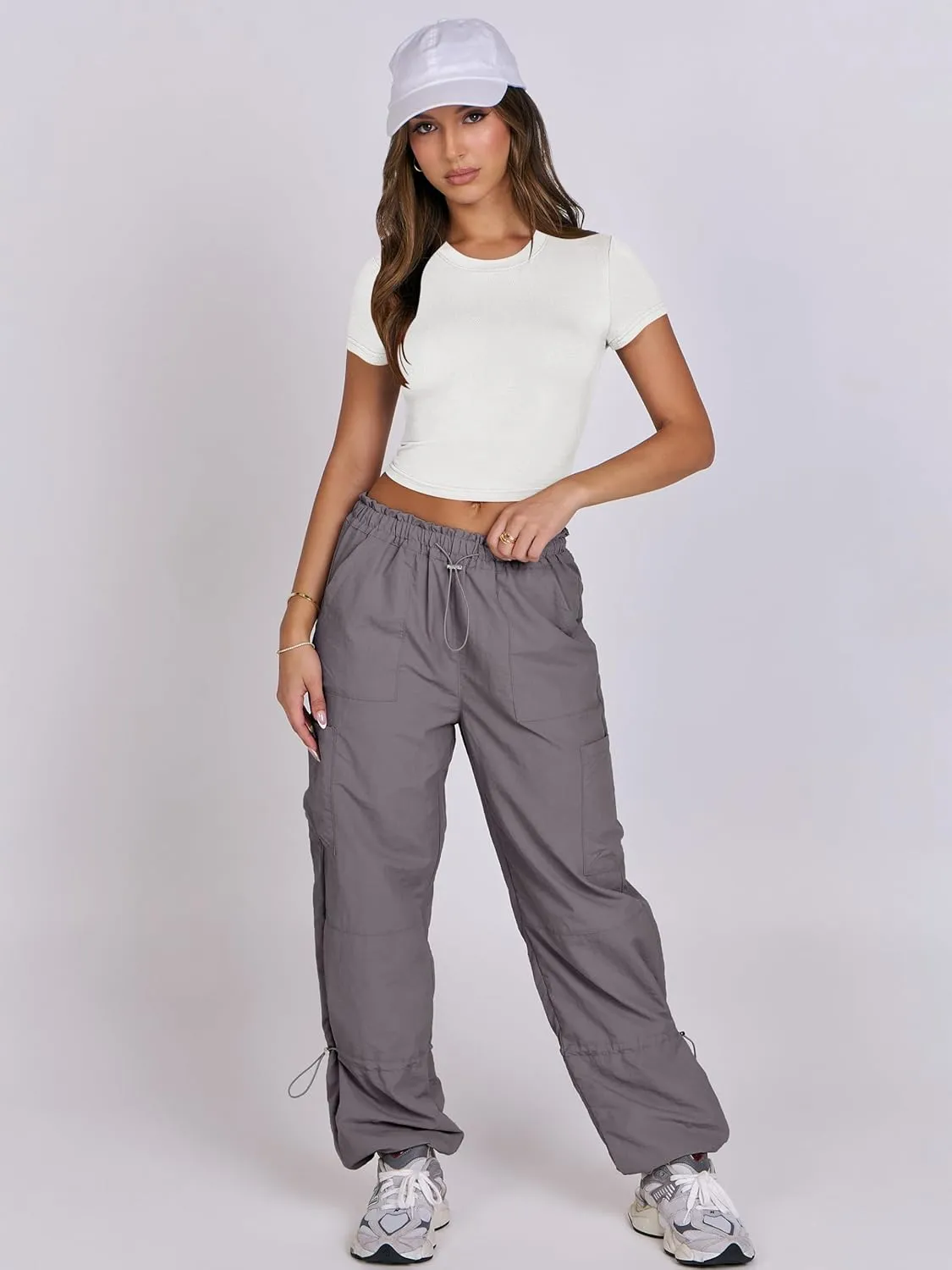 ANRABESS Womens Basic Tee Summer Outfits Crewneck Short Sleeve Crop Tops Slim Fitted T Shirts Y2k 2025 Trendy Clothing