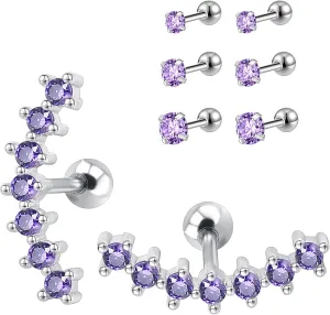 AoedeJ Stainless Steel Earrings for Sensitive Ears Hypoallergenic Earrings for Girls Screw Earrings Screw Back Stud Earrings for Girls