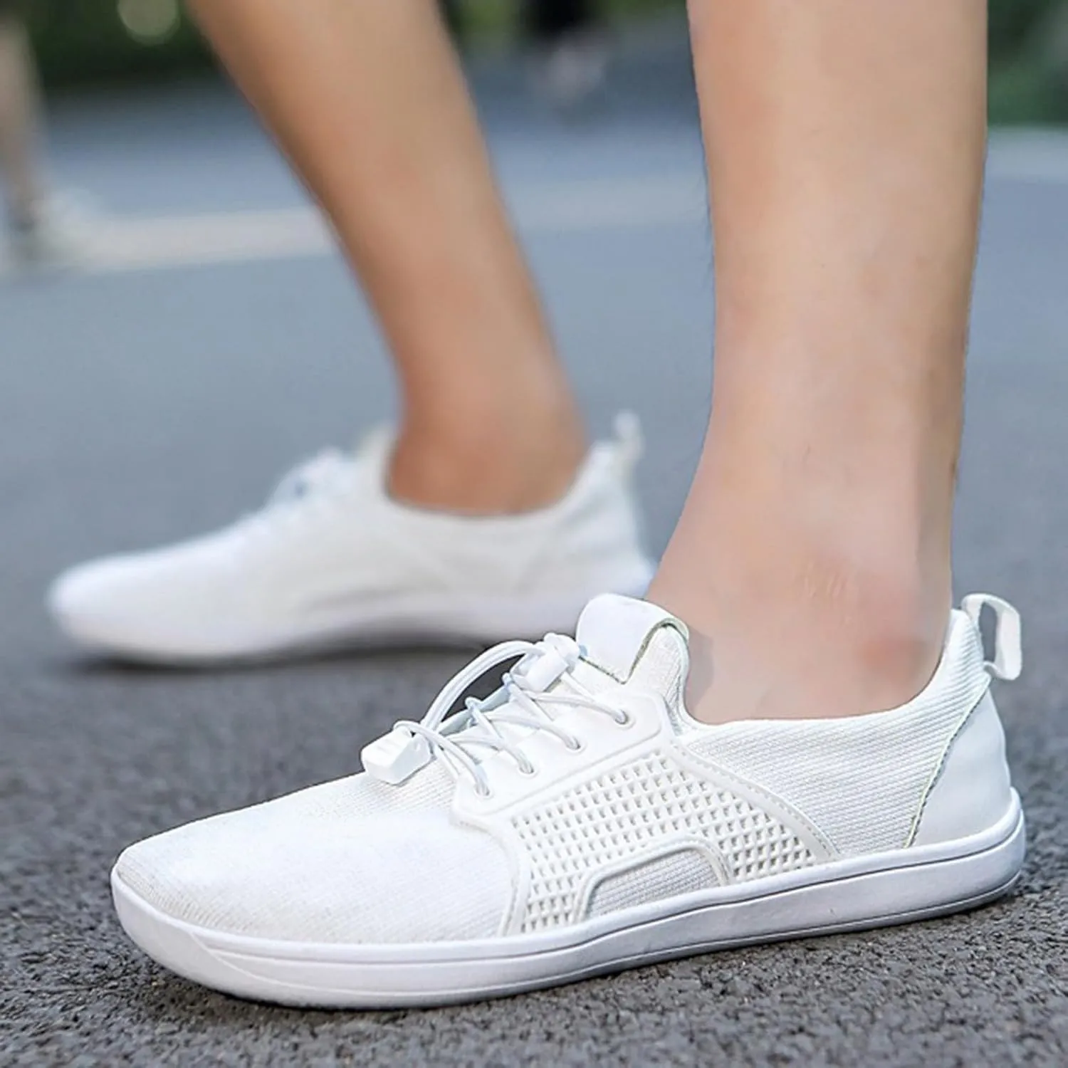 Arch Support Orthopedic Sneakers for Women Breathable Zero Drop Adjustable Barefoot Shoes Fly Woven Mesh Shoe