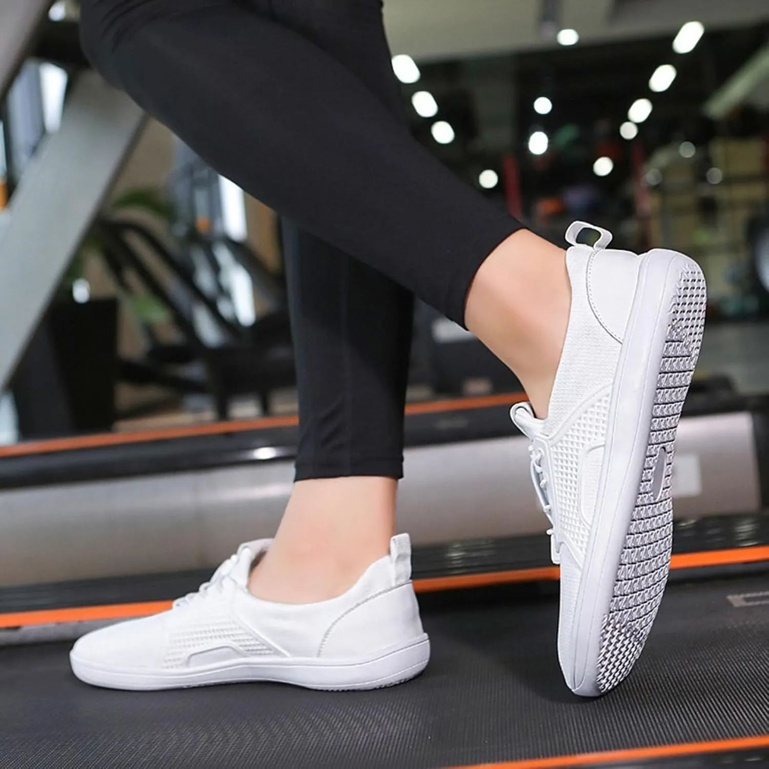 Arch Support Orthopedic Sneakers for Women Breathable Zero Drop Adjustable Barefoot Shoes Fly Woven Mesh Shoe