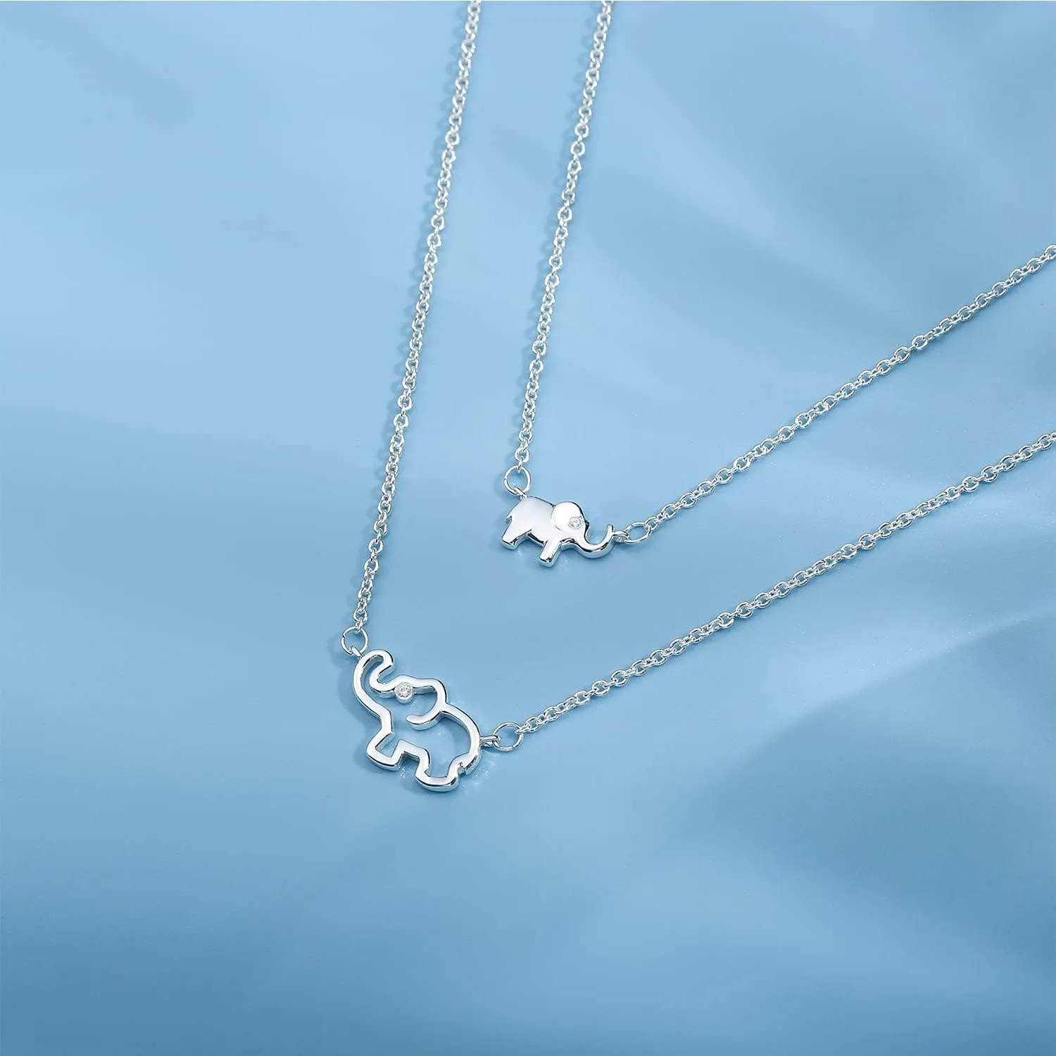 Ascona Mother Daughter Elephant Necklaces Set for 2/3, Mom Daughter Necklaces Set Matching Necklaces Mothers Day Christmas Birthday Gift for Women Jewelry