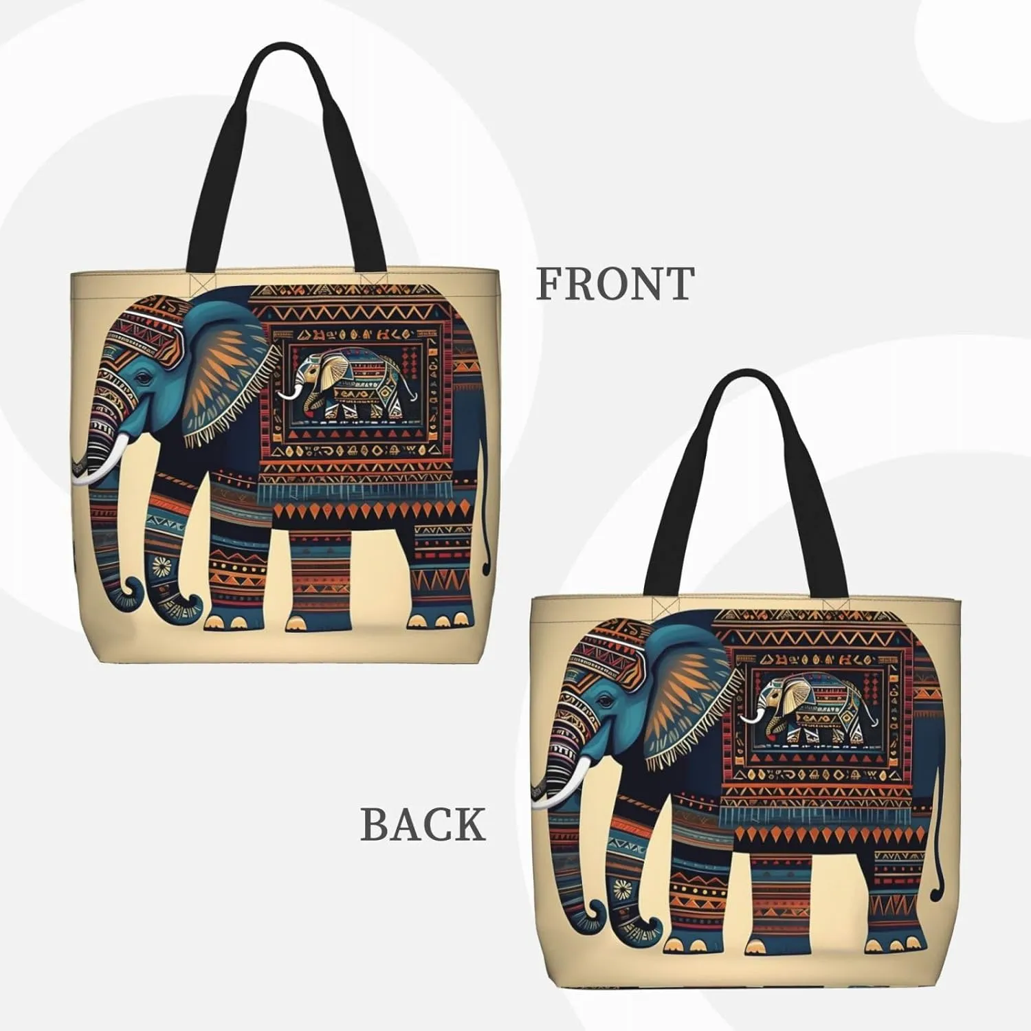 Aztec Elephant Print Fashion Tote Bag,Travel Handbag For Women, Hobo Bags, Work Shoulder Bags Crossbody Bag