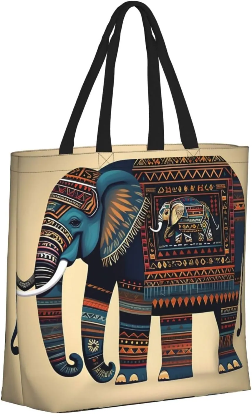 Aztec Elephant Print Fashion Tote Bag,Travel Handbag For Women, Hobo Bags, Work Shoulder Bags Crossbody Bag