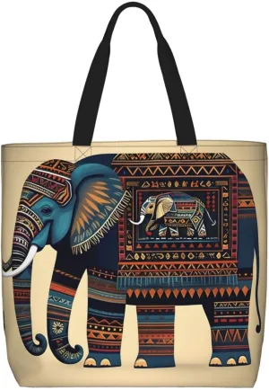 Aztec Elephant Print Fashion Tote Bag,Travel Handbag For Women, Hobo Bags, Work Shoulder Bags Crossbody Bag