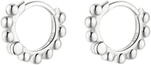 Ball Beaded Huggie Hoop Earrings Upper Ear Cartilage Helix 925 Sterling Silver Gold Small Tiny Mini 12mm 10mm 9mm 8mm 7mm 6mm Hoop Earrings
