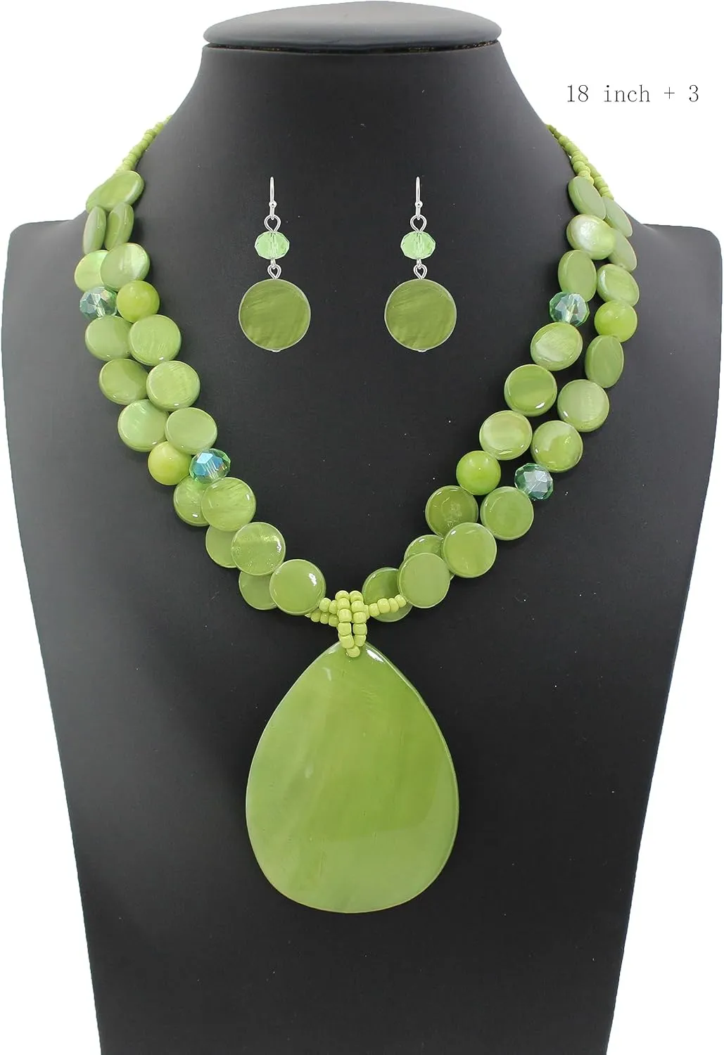 Big Teardrop Pendant Necklaces for Women Colorful Beaded Necklaces Statement Set for Holiday.