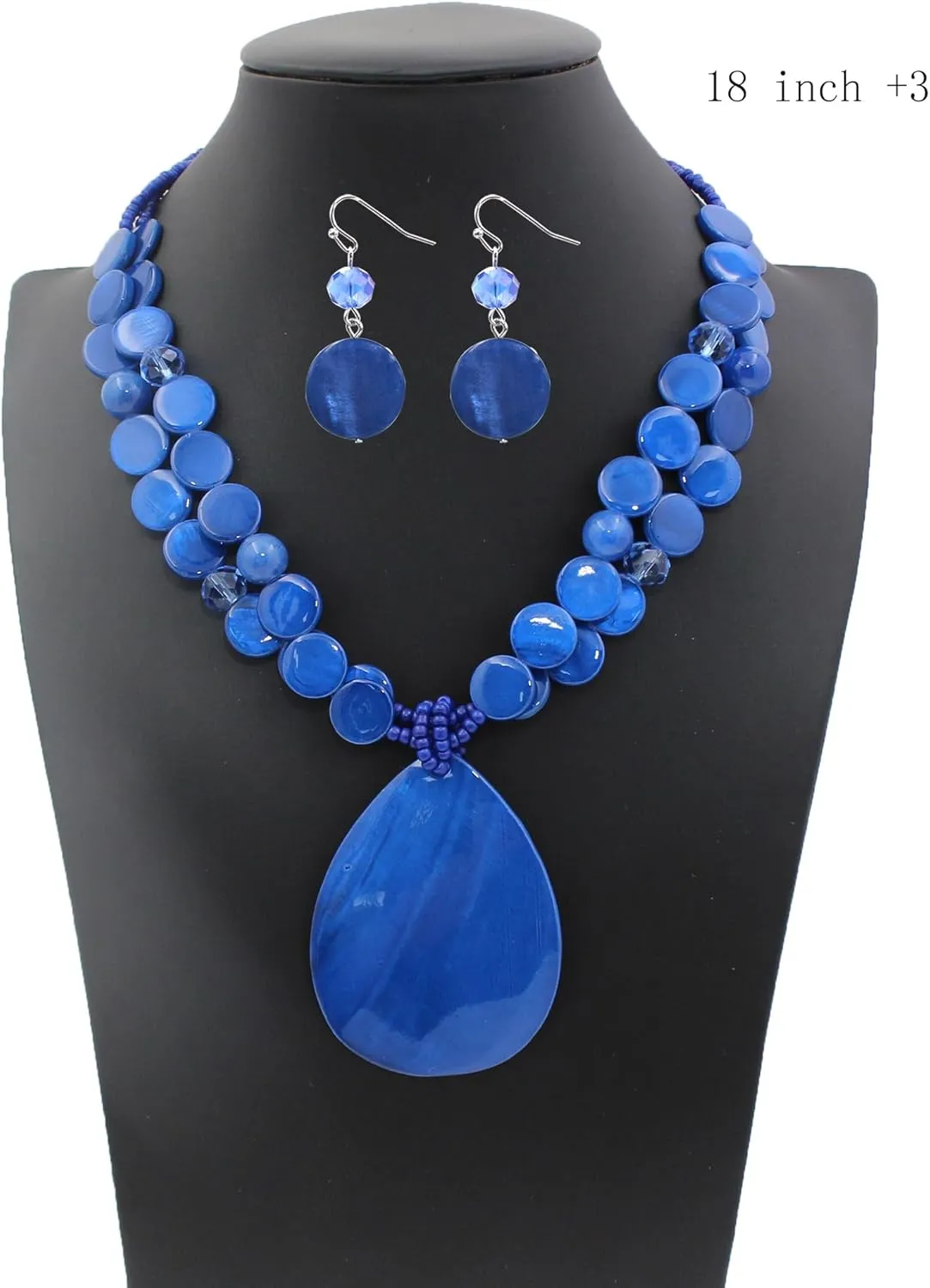 Big Teardrop Pendant Necklaces for Women Colorful Beaded Necklaces Statement Set for Holiday.