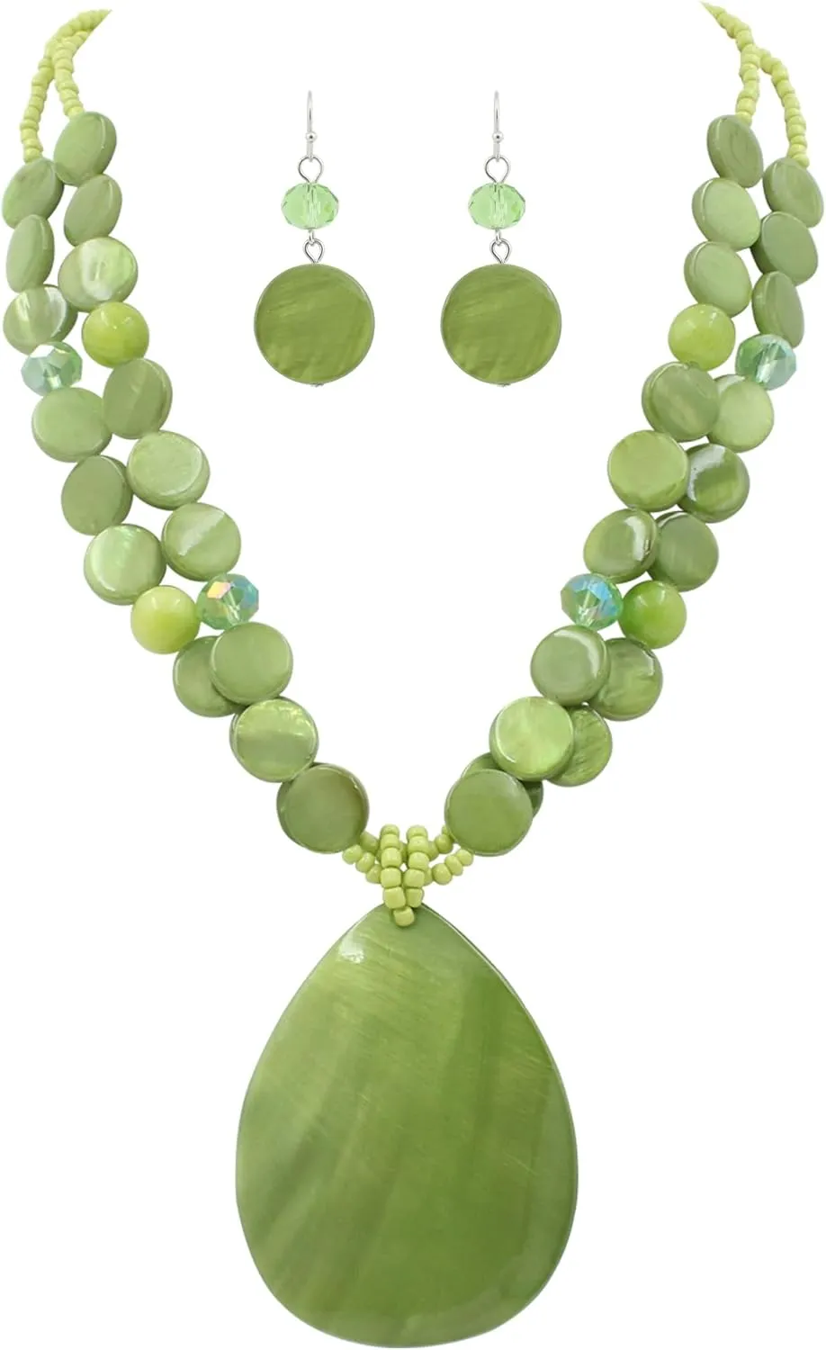 Big Teardrop Pendant Necklaces for Women Colorful Beaded Necklaces Statement Set for Holiday.