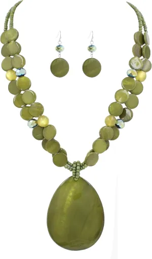 Big Teardrop Pendant Necklaces for Women Colorful Beaded Necklaces Statement Set for Holiday.