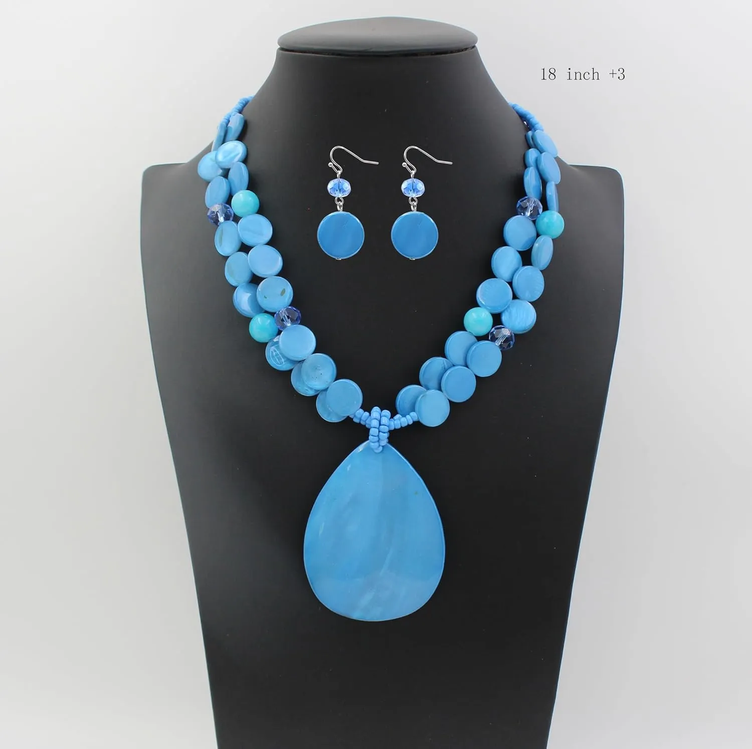 Big Teardrop Pendant Necklaces for Women Colorful Beaded Necklaces Statement Set for Holiday.