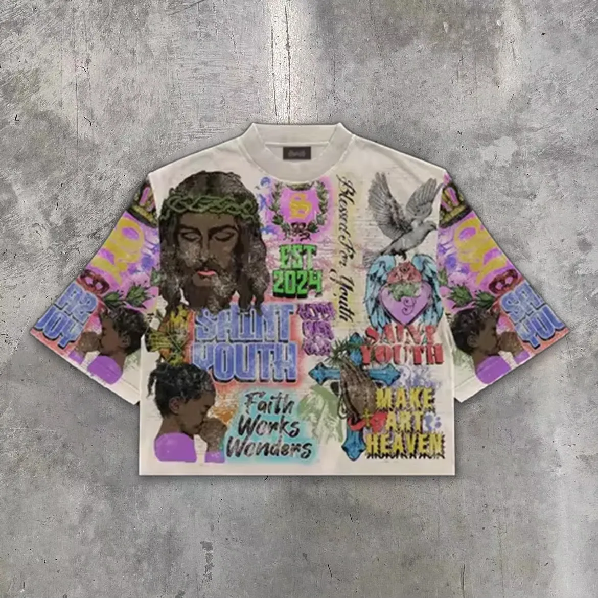 Blavra Glory Of God Graphic Short Sleeve 3 4 T-Shirt
