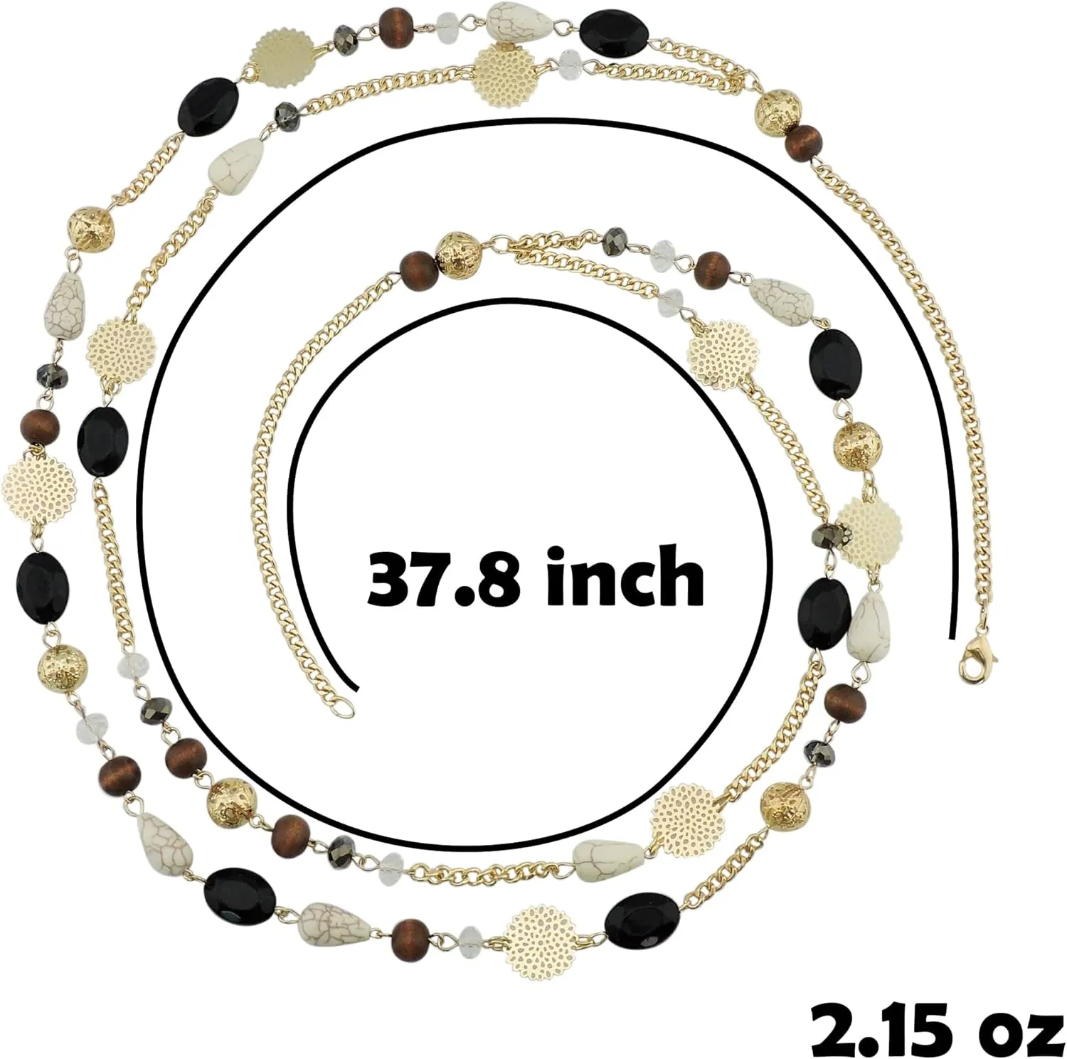 Bocar Long Necklaces for Women Trendy, Boho Layered Crystal Beaded Collar Necklaces for Women, Fashion Statement Necklaces Jewelry