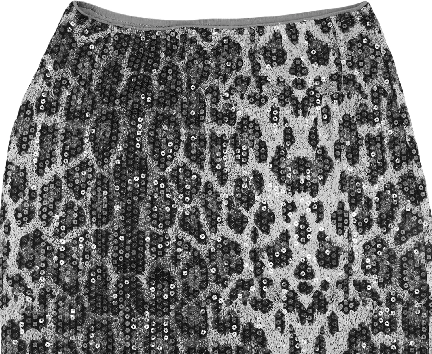 BOLLEY JOSS Womens Sequin Leopard Print Party Long Skirt Retro Low Waisted Slim Plunge Sparkle Pencil Skirts