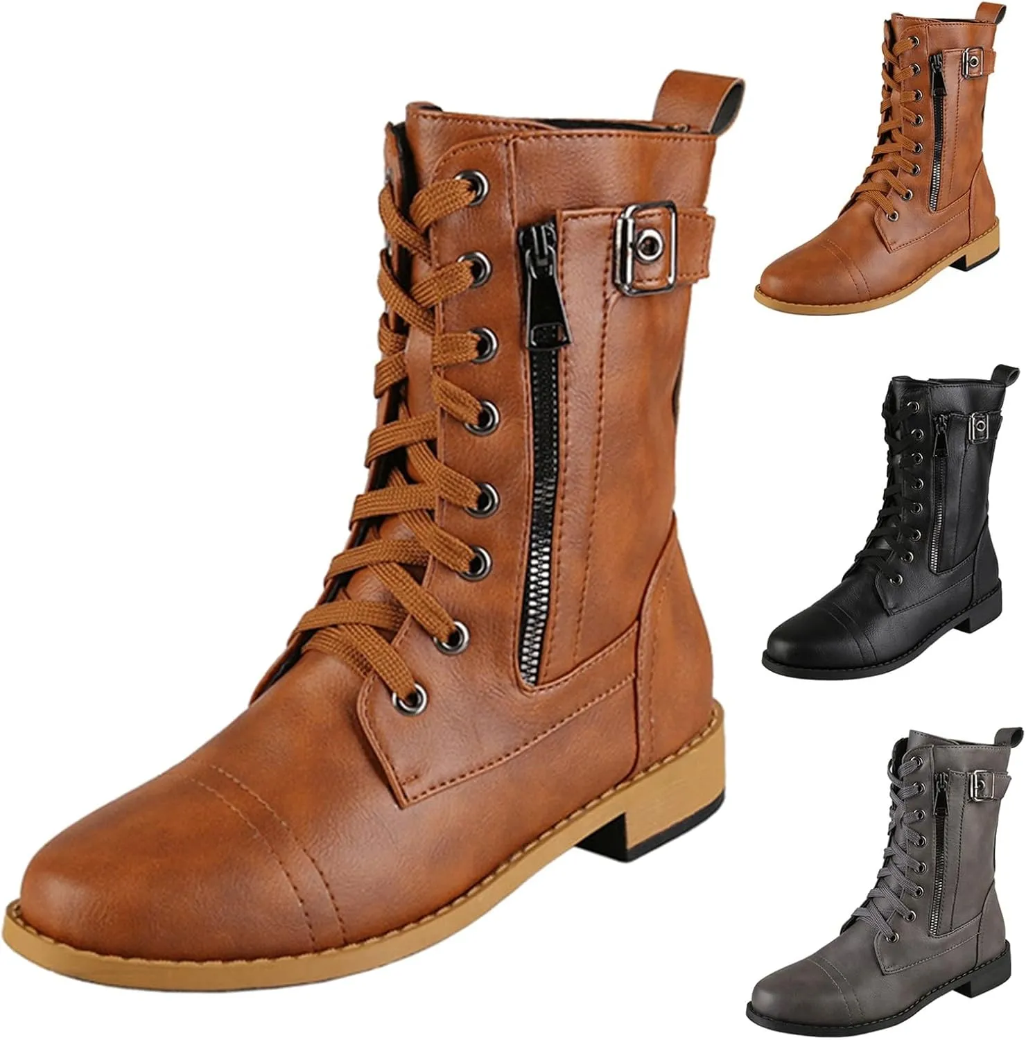 Boots for Women Ankle Women's Booties Wide Width Short Boots for Women Low Heel Bootie Heels for Women Closed Toe Indoor and Outdoor Lug Sole Low Heel Chelsea Fashion