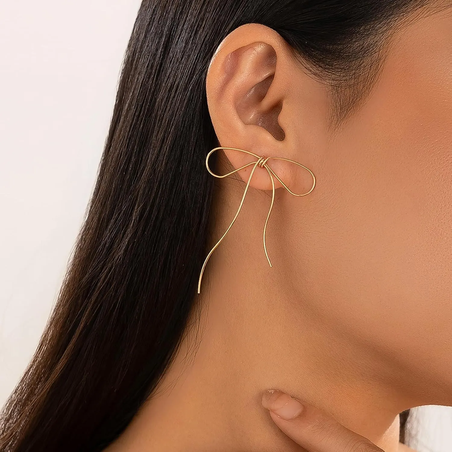 Bow Earrings for Women Dainty Gold Bow Stud Earrings Simple Bow Hoop Earrings Sparkly Rhinestone Bowknot Drop Earrings Cute Bow Jewerly Gifts