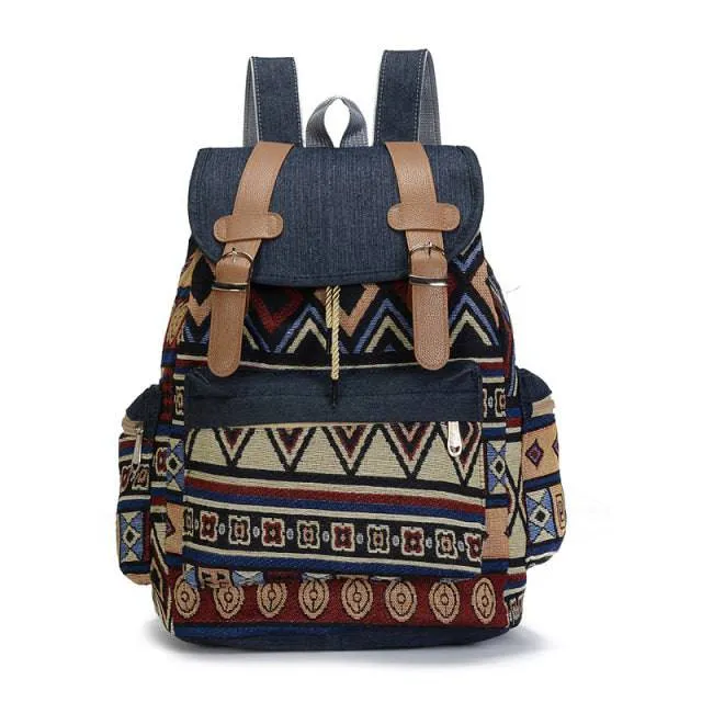 Canvas Vintage Bohemian Backpack Ethnic