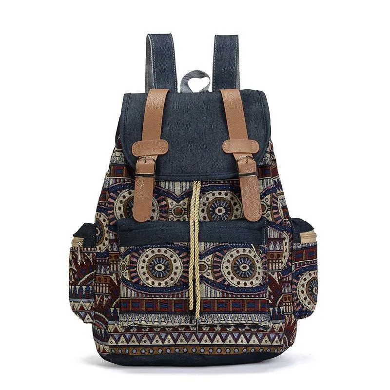 Canvas Vintage Bohemian Backpack Ethnic