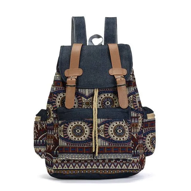 Canvas Vintage Bohemian Backpack Ethnic