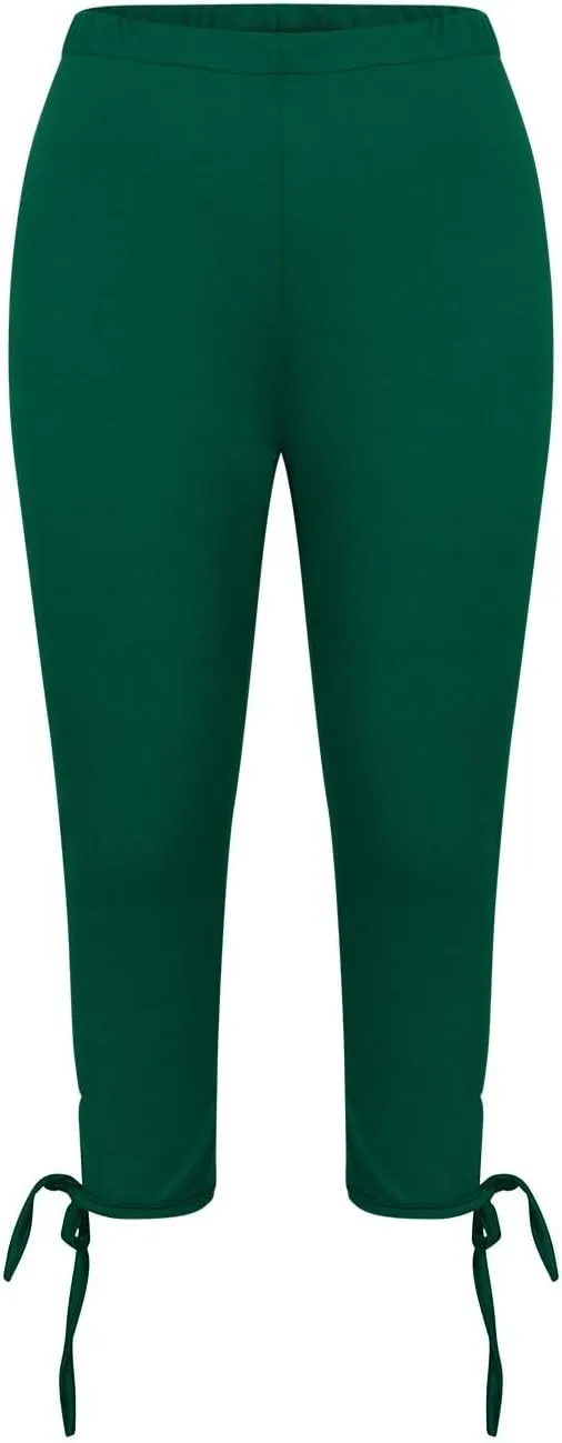 Capri Leggings for Women Tummy Control Knee Length Cropped Pants Casual Solid Cutout Yoga Short Solid Lounge Pajams