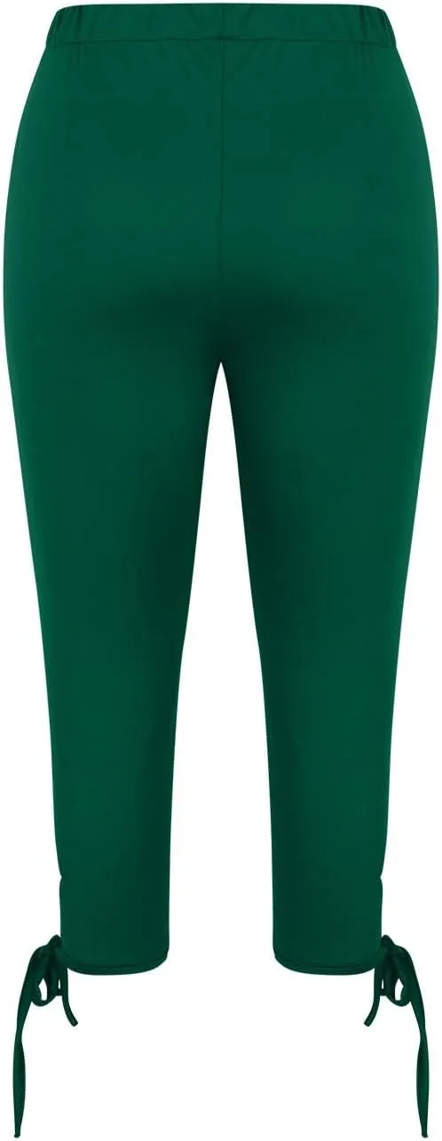 Capri Leggings for Women Tummy Control Knee Length Cropped Pants Casual Solid Cutout Yoga Short Solid Lounge Pajams