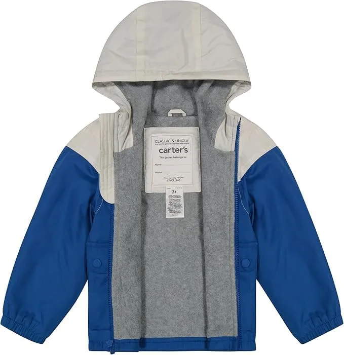 Carter's Baby Boy's Midweight Water-Resistant Fleece-Lined Jacket with Snap Pockets