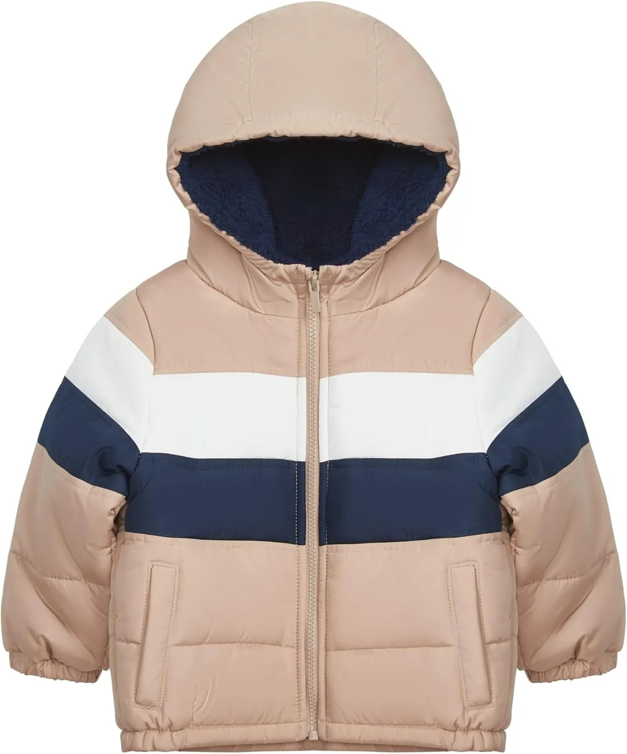Carter's Boys' Sherpa-Lined Heavyweight Hooded Puffer Jacket