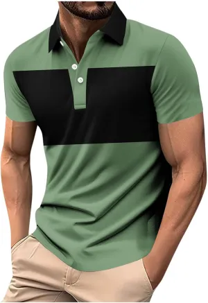 Casual Henley Shirts for Men 2025 Stylish Business Work Shirt Classic Short Sleeve Slim Fit Golf Tennis Tops