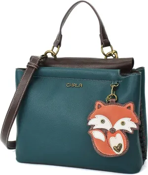 CHALA Charming Satchel with Adjustable Strap - Fox - Turquoise