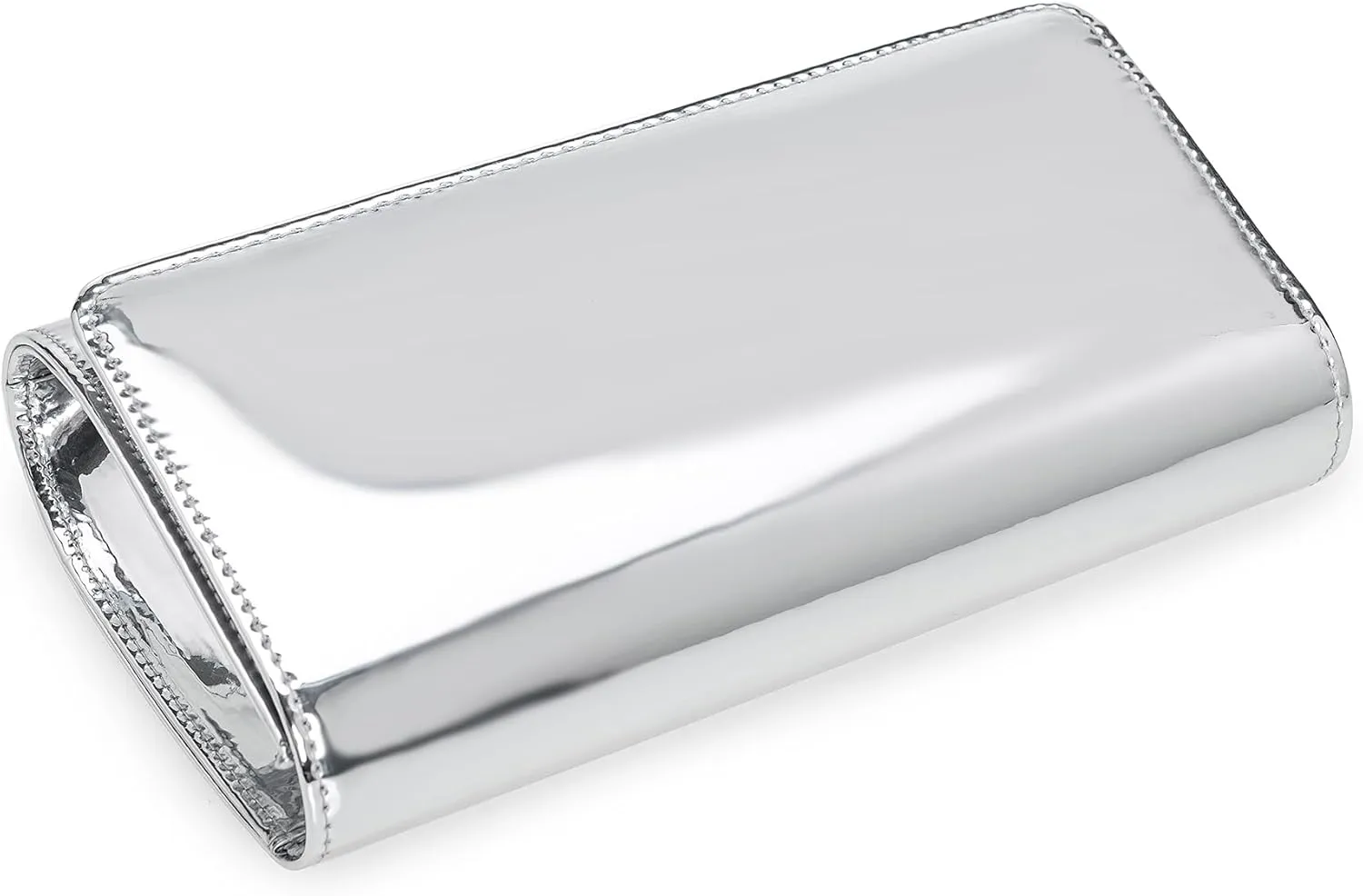 CHARMING TAILOR Faux Leather Wedding Clutch for Women Metallic PU Formal Bag Mirrored Patent Evening Party Purse