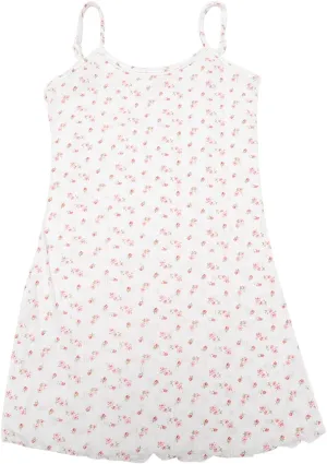 cheibear Womens Nightgown Spaghetti Strap Sleeveless Ruffle Hem Sleep Dress Pointelle Lingerie Mini Nightshirt