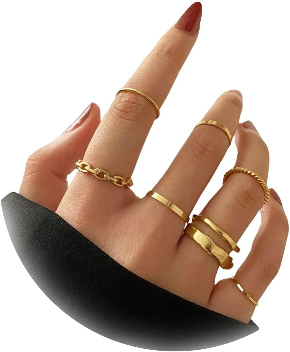 Choistily Stackable Rings for Women Boho Knuckle Rings Stocking Stuff Vintage Midi Finger Rings Set