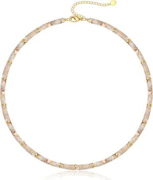 Choker Necklace for Women,Gemstone Beaded Necklace Choker Necklaces for Women Stocking Stuffers for Teens Gifts for Her Adjustable 14k Gold Anniversary Birthday Christmas Jewelry