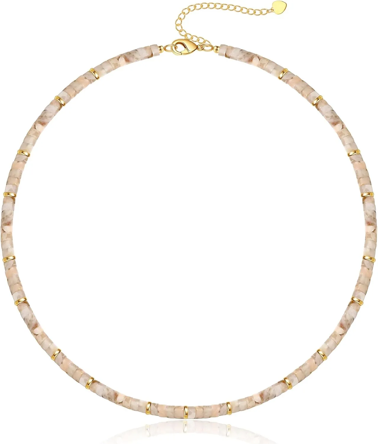 Choker Necklace for Women,Gemstone Beaded Necklace Choker Necklaces for Women Stocking Stuffers for Teens Gifts for Her Adjustable 14k Gold Anniversary Birthday Christmas Jewelry