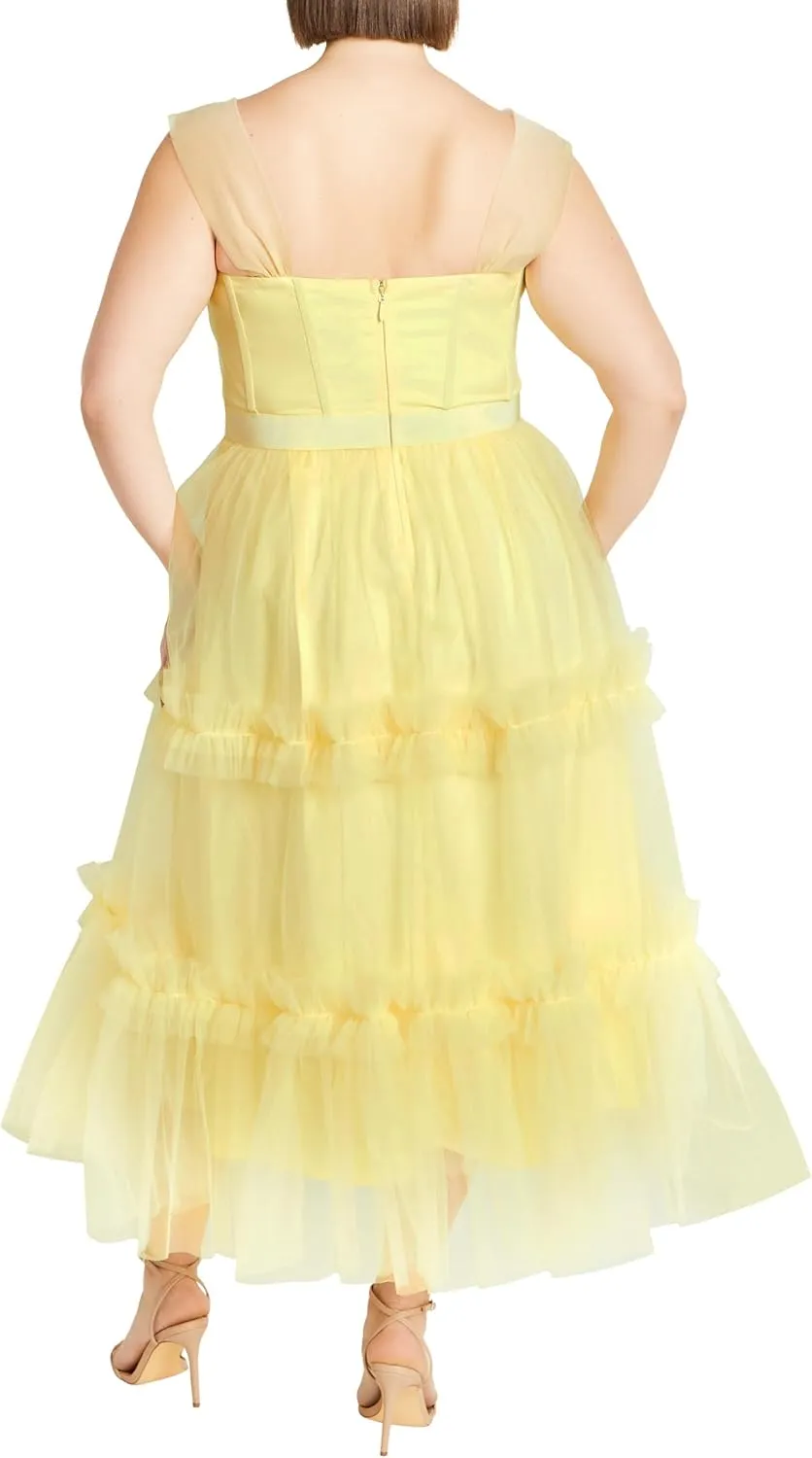 City Chic Women's Dress-Charming Midi